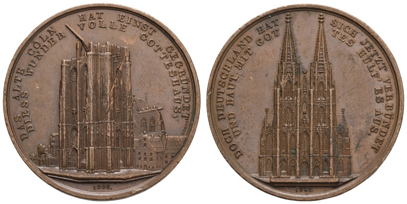 Medaillen Medaillen Deutschland vor 1900
 Köln, Bronzemedaille (Dm. 41mm, ca. 2...