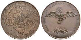Medaillen Medaillen Deutschland vor 1900
 Hamburg, Bronzemedaille (Dm. 44,4mm, 42,4g), 1842, unsigniert (v. Loos), auf den großen Brand. Av: Grundris...