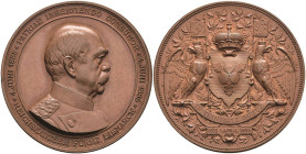 Medaillen Medaillen Deutschland vor 1900
 Bronzemedaille (Dm. ca. 38mm, ca. 26,24g), 1885, von Schwenzer, auf Bismarcks 70. Geburtstag und 50-jährige...