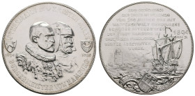 Medaillen Medaillen Deutschland vor 1900
 Hamburg, Silbermedaille (Dm. 42,5mm, 31,7g), 1894, von Langa und Düyffcke, auf die 500 Jahrfeier der Abtret...