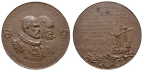 Medaillen Medaillen Deutschland vor 1900
 Hamburg, Bronzemedaille (Dm. 60,1mm, 98g), 1894, von Langa und Düyffcke, auf die 500 Jahrfeier der Abtretun...