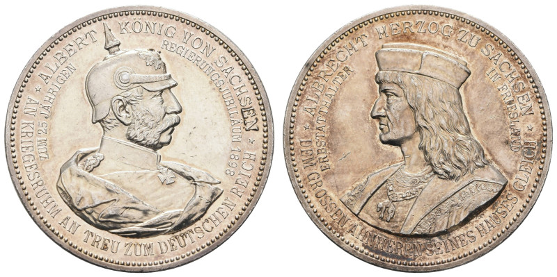 Medaillen Medaillen Deutschland vor 1900
 Sachsen, Silbermedaille (27.67g), 189...