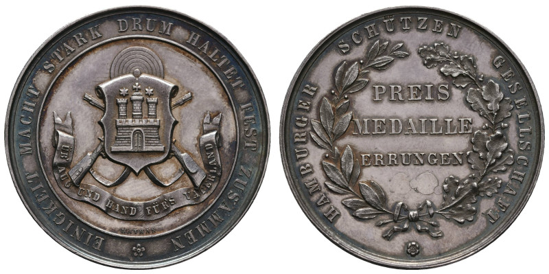 Medaillen Medaillen Deutschland vor 1900
 Hamburg, Silbermedaille (Dm. 37,0mm, ...