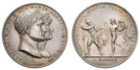 Medaillen Medaillen Ausland vor 1900
 Frankreich, versilberte Bronzemedaille (43,65g), 1810, schöne Patina. Bramsen 961, vz+.