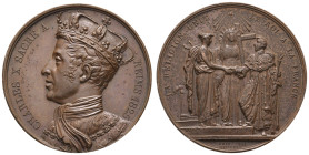 Medaillen Medaillen Ausland vor 1900
 Frankreich, Karl X, Bronzemedaille (39,59 g, 41,4 mm), 1825, Brun, anlässlich der Krönung in Reims. Av.: Bekrön...