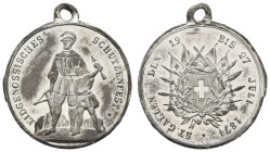 Medaillen Medaillen Ausland vor 1900
 Schweiz, schönes Lot aus sieben Medaillen, überwiegend Schützenmedaillen, davon zwei Sammleranfertigungen, daru...