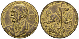 Medaillen Medaillen Ausland vor 1900
 Hamburg, Kupfermedaille (Dm. 42,8mm, 34,3g), 1895, von F. Schaper, auf den 80. Geburtstag von Fürst Otto von Bi...