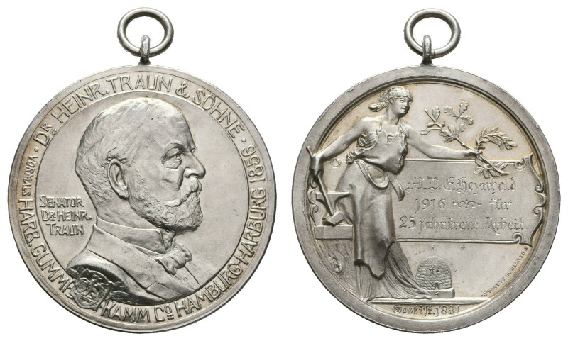 Medaillen Medaillen Deutschland nach 1900
 Hamburg, tragbare Silbermedaille (Dm...