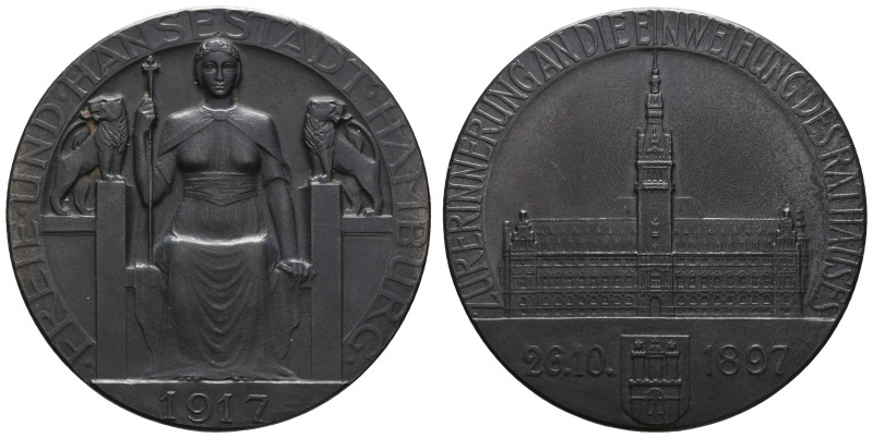 Medaillen Medaillen Deutschland nach 1900
 Hamburg, geschwärzte Æ-Medaille (Dm....