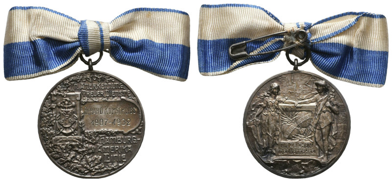 Medaillen Medaillen Deutschland nach 1900
 Hamburg, tragbare Silbermedaille am ...