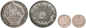 Sammlungen und Nachlässe Übersee
 Lot aus zwei Münzen: One Cent, 1862, USA, 'Indian Head' und 8 Real, 1892, Mexico, beide ss.