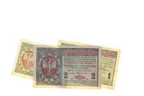 Banknoten Banknoten Deutsche Besetzung 1. Weltkrieg
 Generalgouvernement Warschau, Polnische Landesdarlehnskasse 1917, 10 Noten, II-III Ausgabe 1/2, ...