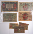 Banknoten Banknoten Deutsche Besetzung 1. Weltkrieg
 Russland 1916-1918, Generalgouvernement Warschau, Polnische Landesdarlehnskasse 1917, 7 Noten, I...