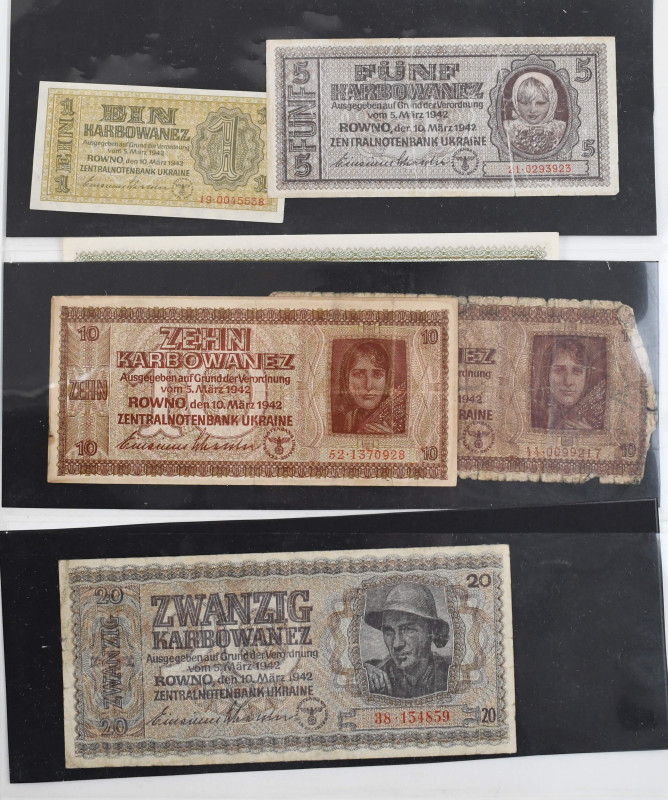 Banknoten Banknoten Deutsche Besetzung 2. Weltkrieg
 Ukraine. 7. Deutsche Besat...