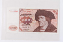 Banknoten Geldscheine Deutsche Bundesbank
 500 Deutsche Mark 1.6.1977. Serie V0914350H.