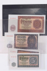Banknoten Banknoten DDR
 DDR, Serie 1955, nur Austauschnoten, 5 St.: 5-100 Deutsche Mark 1955, alle kassenfrisch. Grab. DDR11-15, Ro. 349b-353b, I.