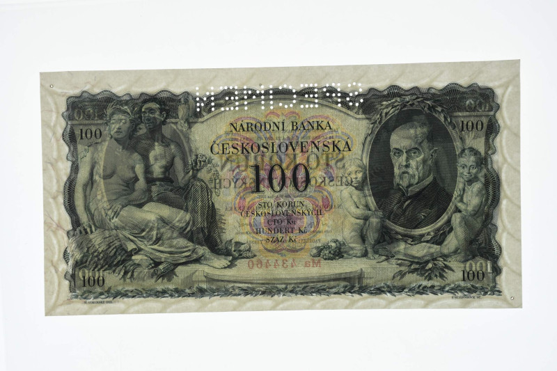 Banknoten Banknoten Europa
 Tschechoslovakei, 50 Kronen 1929 und 100 Kronen 193...