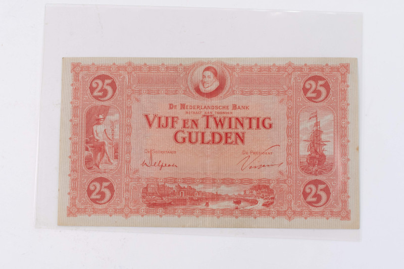 Banknoten Banknoten Europa
 Niederlande, Niederlendische Bank 25 Gulden 6.02.19...