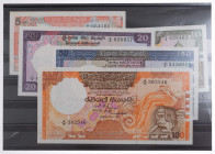 Banknoten Banknoten Asien
 Sri Lanka, Central Bank of Ceylon, 5, 10, 20, 50 und 100 Rupees, 1982, P- 91a-95a, Papier bei P. 91a etw. fleckig. I