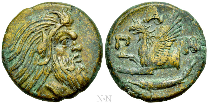 CIMMERIAN BOSPOROS. Pantikapaion. Ae (Circa 310-304/3 BC). 

Obv: Bearded head...