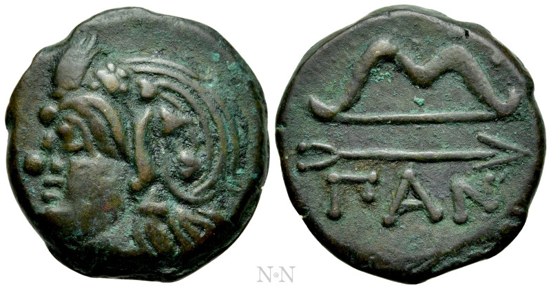 CIMMERIAN BOSPOROS. Pantikapaion. Ae (Circa 304-250 BC). 

Obv: Wreathed head ...