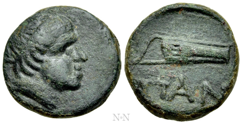 CIMMERIAN BOSPOROS. Pantikapaion. Ae (Circa 200-150 BC). 

Obv: Laureate head ...