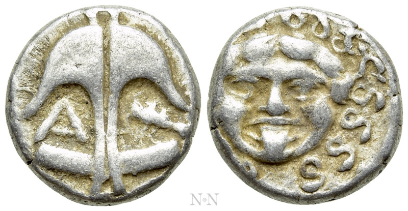 THRACE. Apollonia Pontika. Drachm (Circa 470-435 BC). 

Obv: Upright anchor; c...