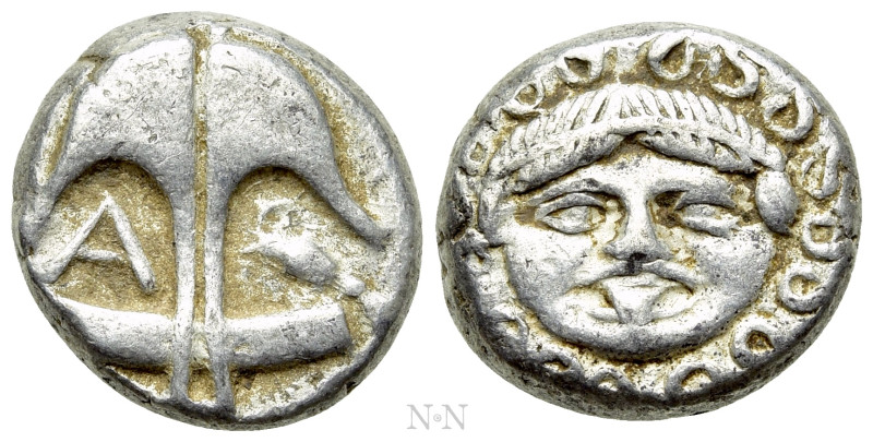 THRACE. Apollonia Pontika. Drachm (Circa 470-435 BC). 

Obv: Upright anchor; c...