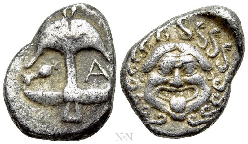 THRACE. Apollonia Pontika. Drachm (Late 5th-4th centuries BC). 

Obv: Upright ...