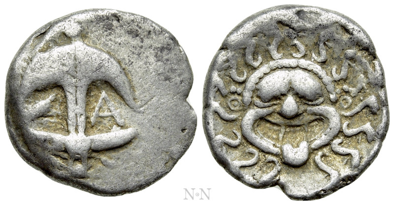 THRACE. Apollonia Pontika. Drachm (Late 5th-4th centuries BC). 

Obv: Upright ...