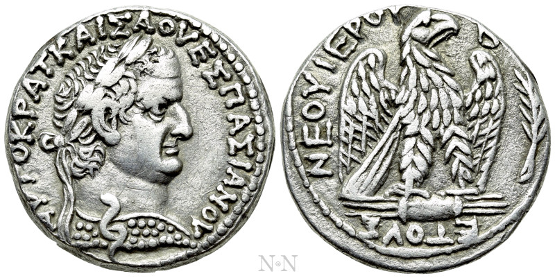 SELEUCIS & PIERIA. Antioch. Vespasian (69-79). Tetradrachm. Dated “New Holy Year...