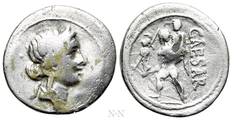 JULIUS CAESAR. Denarius (48-47 BC). Military mint traveling with Caesar in North...