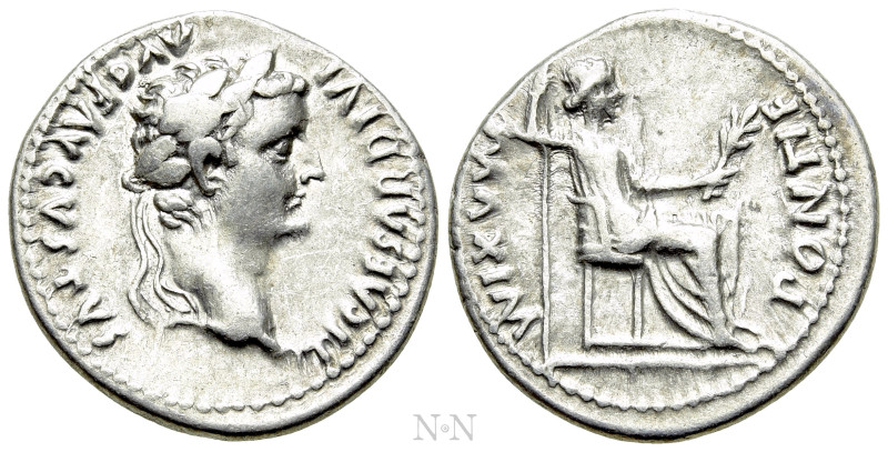 TIBERIUS (14-37). Denarius. "Tribute Penny" type. Lugdunum. 

Obv: TI CAESAR D...