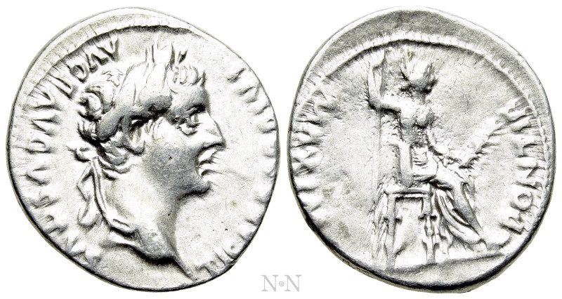 TIBERIUS (14-37). Denarius. "Tribute Penny" type. Lugdunum. 

Obv: TI CAESAR D...