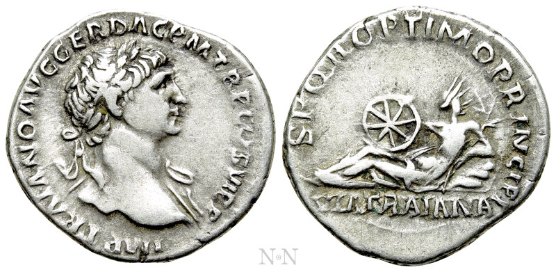 TRAJAN (98-117). Denarius. Rome. 

Obv: IMP TRAIANO AVG GER DAC P M TR P COS V...