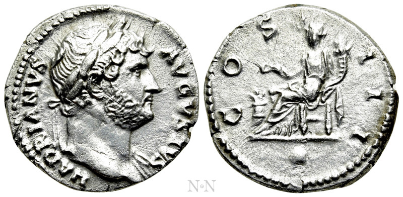 HADRIAN (117-138). Denarius. Rome. 

Obv: HADRIANVS AVGVSTVS. 
Laureate bust ...