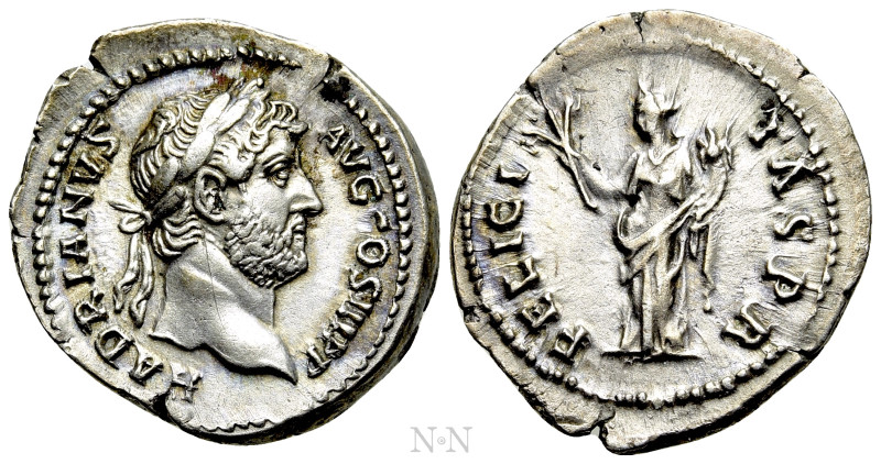 HADRIAN (117-138). Denarius. Rome. 

Obv: HADRIANVS AVG COS III P P. 
Laureat...