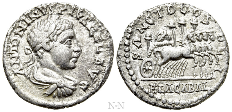 ELAGABALUS (218-222). Denarius. Antioch.

Obv: ANTONINVS PIVS FEL AVG.
Laurea...