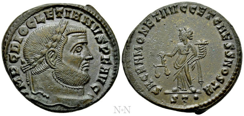 DIOCLETIAN (284-305). Follis. Ticinum. 

Obv: IMP C DIOCLETIANVS P F AVG. 
La...