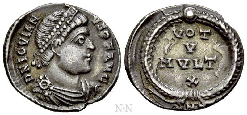 JOVIAN (363-364). Siliqua. Nicomedia. 

Obv: D N IOVIANVS P F AVG. 
Diademed,...