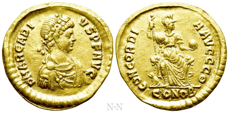 ARCADIUS (383-408). GOLD Solidus. Constantinople. 

Obv: D N ARCADIVS P F AVG....