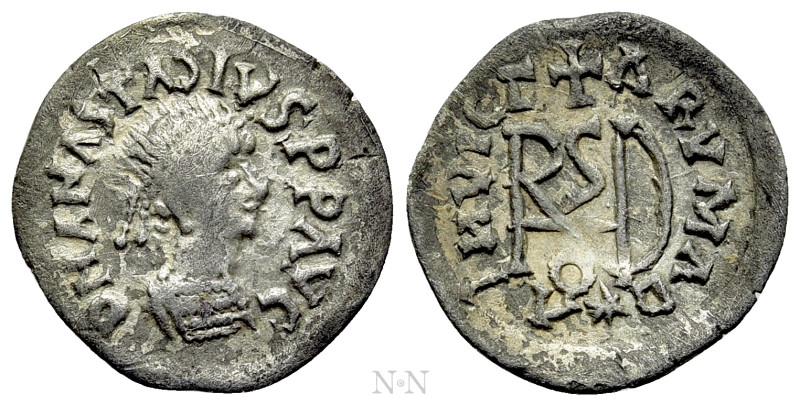 GEPIDS. In the name of Anastasius I (491-518). Quarter Siliqua. Sirmium. 

Obv...