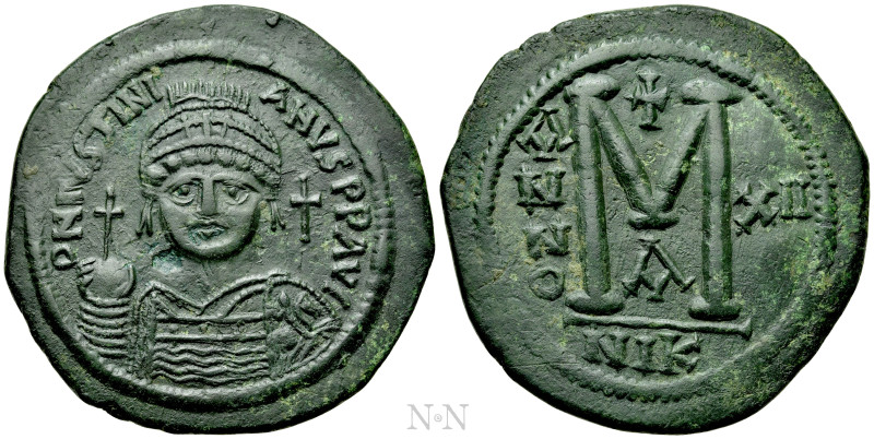 JUSTINIAN I (527-565). Follis. Nicomedia. Dated RY 12 (538/9). 

Obv: D N IVST...