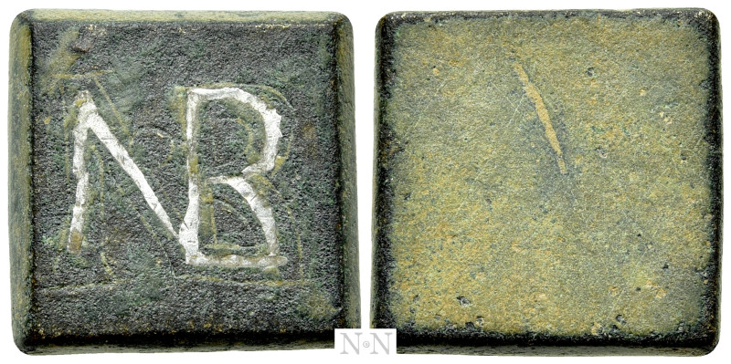 COMMERCIAL WEIGHT (Circa 4th-6th centuries). Square Ae 2 Nomismata. 

Obv: Lar...