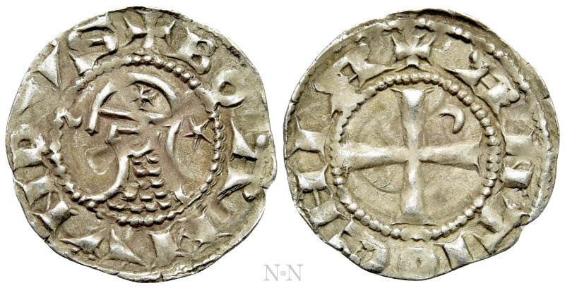 CRUSADERS. Antioch. Bohemund IV or V (1201-1251). Denier. 

Obv: + BOAMVNDVS. ...