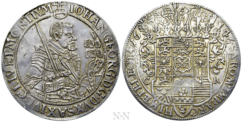 GERMANY. Saxony. Johann Georg I (1615-1656). "Stecktaler" Made of 1/2 Thaler (16...