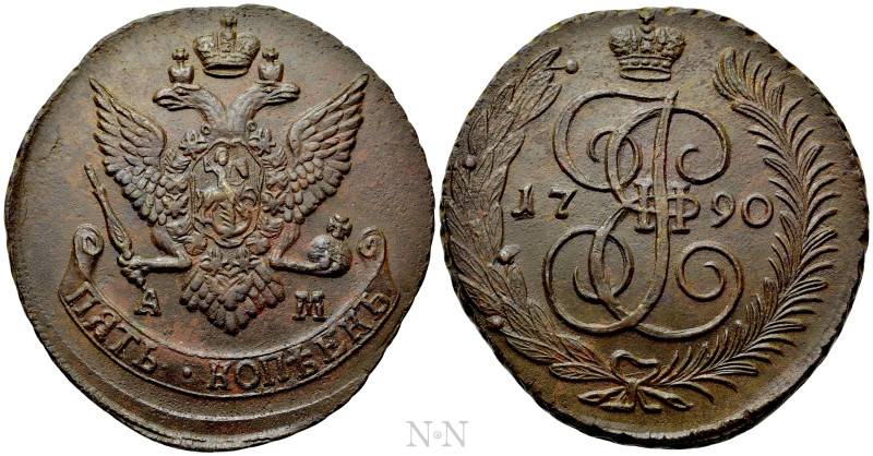 RUSSIA. Catherine II 'the Great' (1762-1796). 5 Kopecks (1790-AM). Anninsky. 
...