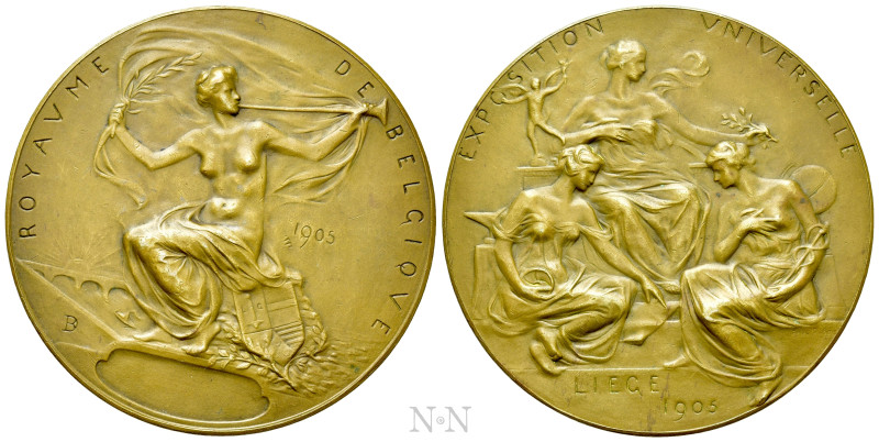 BELGIUM. Bronze Medal (1905). By P. DuBois. World exhibition in Liège. 

Obv: ...