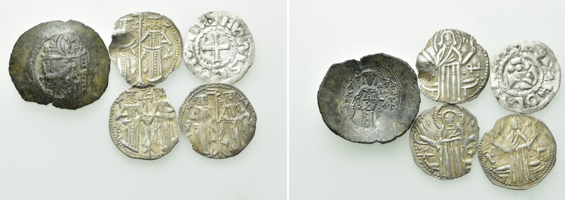 5 Medieval Coins; Bulgaria, Byzantine Empire etc. 

Obv: .
Rev: .

. 

Co...