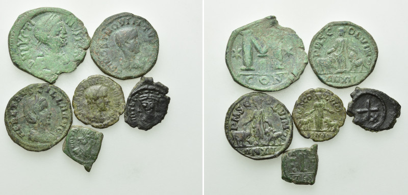 6 Roman and Byzantine Coins. 

Obv: .
Rev: .

. 

Condition: See picture....